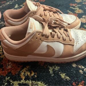 Nike Tan and White Low-Top Sneakers